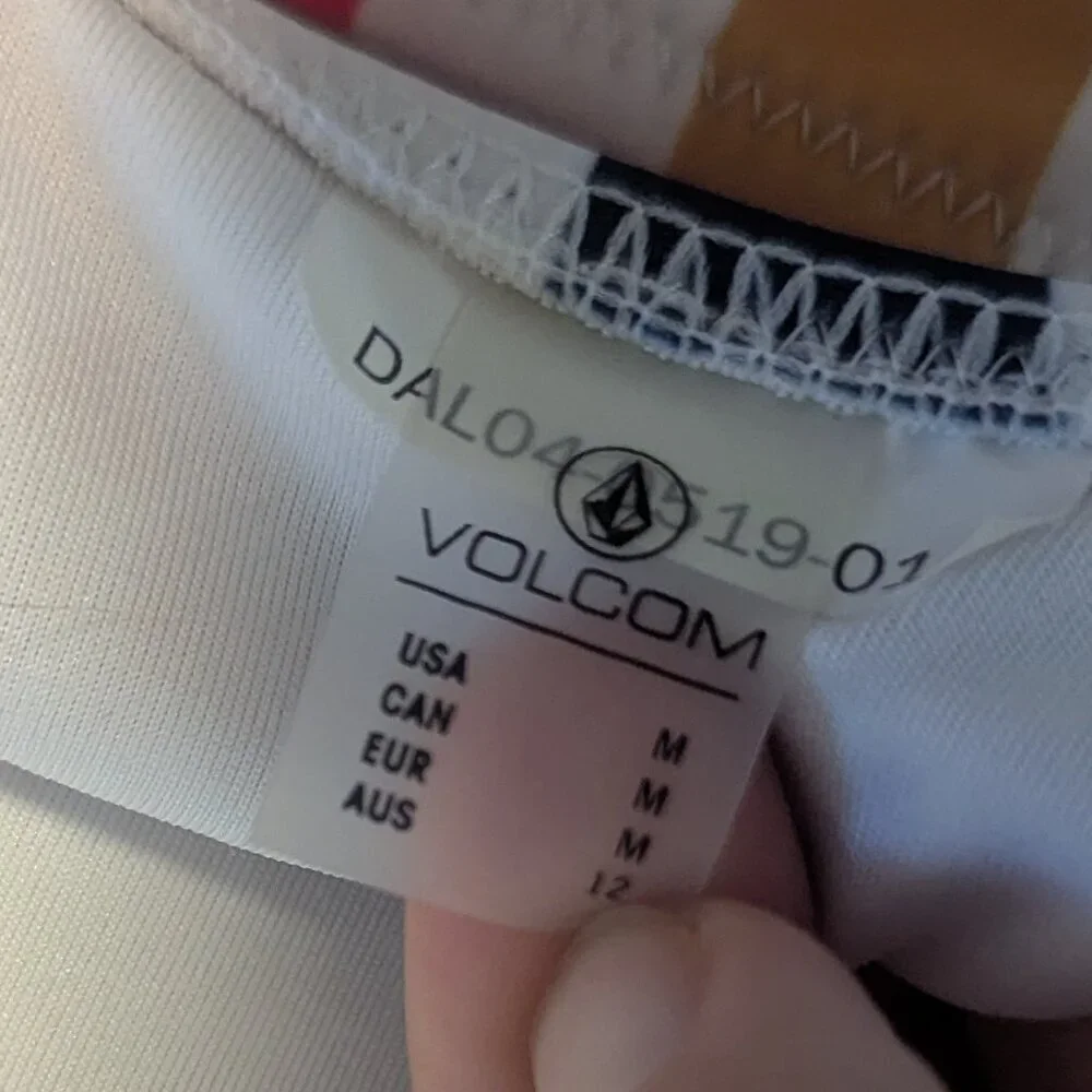 Volcom Multicolor Striped Bikini - Navy Red Teal Mustard White - Picture 5 of 8